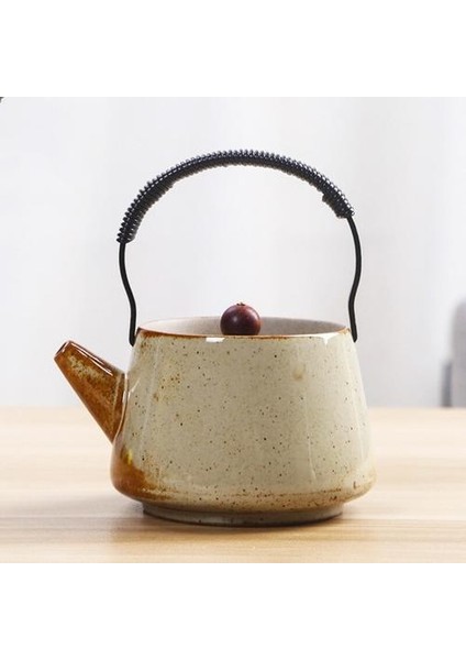 Stoneware Döngü Işlenmiş Çaydanlık Çaydanlık Seramik Ev Tek Demlik Retro Nostaljik Japon Kung Fu Demlik Set Çay Su Isıtıcısı Çay Potu | Çaydanlıklar (Yurt Dışından)