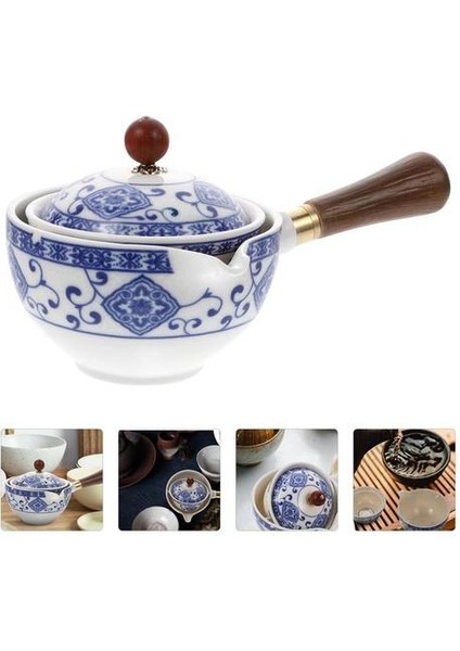 Seramik Çaydanlık El Demlik Zarif Çay Seti Yan Kolu Çay Su Isıtıcısı 360 ° Demlik Seramik Tek Pot Yan Tutamak Pot | Çaydanlıklar (Yurt Dışından)