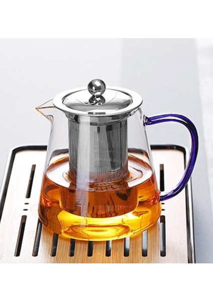 Renkli Isıya Dayanıklı Cam Demlik 550 ml Filtre Ile, Çay Tenceresi Doğrudan Yangın Süzgeci Isı Kahve Pot Su Isıtıcısı Üzerinde Isıtılabilir | Çaydanlıklar (02) (Yurt Dışından)