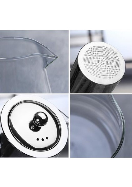Renkli Isıya Dayanıklı Cam Demlik 550 ml Filtre Ile, Çay Tenceresi Doğrudan Yangın Süzgeci Isı Kahve Pot Su Isıtıcısı Üzerinde Isıtılabilir | Çaydanlıklar (02) (Yurt Dışından)