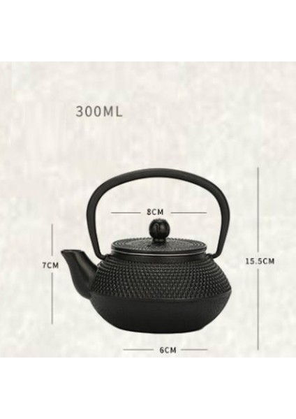300 ml Japon Demir Çay Potu Paslanmaz Çelik ile Demlik Dökme Demir Çay Tapot Çay Su Isıtıcısı Kaynar Su Oolong Set Hediye Siyah | Çaydanlıklar (Yurt Dışından)