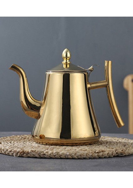 1l Çay Potu Altın Kalın Otel Cezve Restoran Indüksiyon Ocak Çay Su Isıtıcısı Paslanmaz Çelik Su Kettle | Su Coss & Amp;su Isıtıcısı (Yurt Dışından)