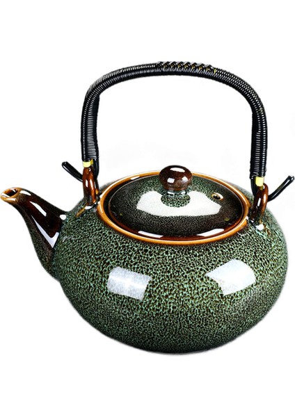 Seramik Çaydanlık Büyük 700 ml Ev Kolu Pot Çay Odası Aksesuarları Çay Potu Soğuk Su Isıtıcısı Vintage Celadon Çay Seti | Çaydanlıklar (Yeşil) (Yurt Dışından)