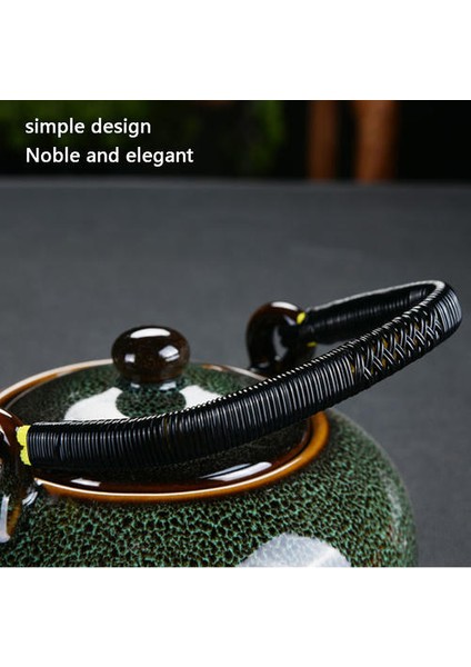 Seramik Çaydanlık Büyük 700 ml Ev Kolu Pot Çay Odası Aksesuarları Çay Potu Soğuk Su Isıtıcısı Vintage Celadon Çay Seti | Çaydanlıklar (Yeşil) (Yurt Dışından)