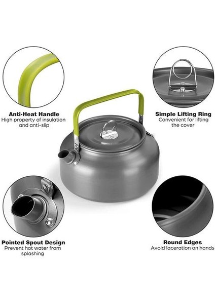 1.2l Kamp Su Kettle Seti 2 Bardak Kamp Çay Seti Kahve Makinesi Yürüyüş, Sırt Çantasıyla, Kampçılık ve Piknik Için Kullanılan | Çaydanlıklar (Yurt Dışından)