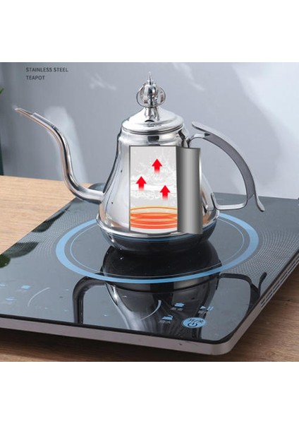 Gooseneck Su Isıtıcısı Paslanmaz Çelik Çay Potu Çay Süzgeci ile Demlik Otel Cezve Indüksiyon Ocak Su Isıtıcısı Teaware Setleri | Çaydanlıklar (Gümüş-1.2l) (Yurt Dışından)