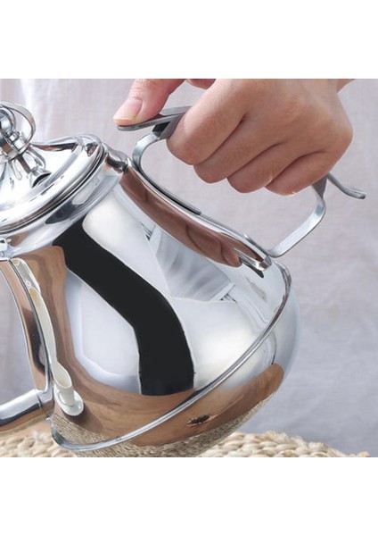 Gooseneck Su Isıtıcısı Paslanmaz Çelik Çay Potu Çay Süzgeci ile Demlik Otel Cezve Indüksiyon Ocak Su Isıtıcısı Teaware Setleri | Çaydanlıklar (Gümüş-1.2l) (Yurt Dışından)