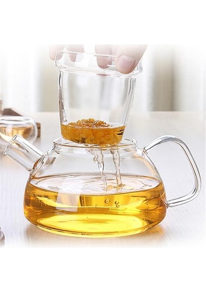 Çaydanlık Isıya Dayanıklı Cam Çaydanlık Bambu Kapak Filtre Astar Su Isıtıcısı Şık Çiçek Yeşil Çay Cam Çaydanlık Drinkware | Çaydanlıklar (Yurt Dışından)