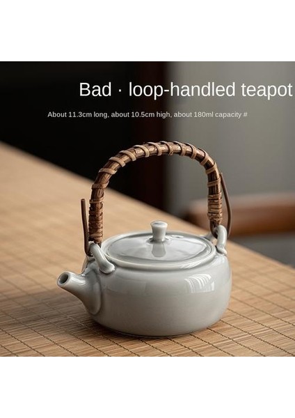 Buz Gri Sırlı Kolu Pot Japon Seramik Kung Fu Demlik Küçük Tek Tencere Rattan Kolu Ev Demlik | Çaydanlıklar (Yurt Dışından)