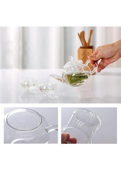 Şeffaf Çaydanlık Isıya Dayanıklı Cam Çaydanlık Çin Demliklü Kahve Çiçek Çay Yaprak Bitkisel Pot 250 ml Dayanıklı Su Isıtıcısı Hediye | Çaydanlıklar (Yurt Dışından)