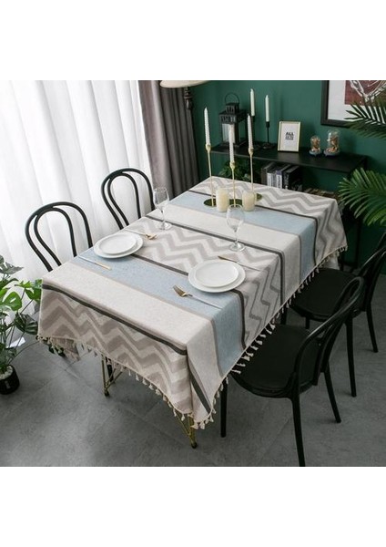 Masa Dekorasyon Yemek Odası Ev Tekstili Için Yemek Odası Masa Kapak Bez Çizgili Modern Parti Üzerinde Dikdörtgen Masa Örtüleri | Masa Örtüleri (140 * 140 Cm) (Yurt Dışından) indirimleri