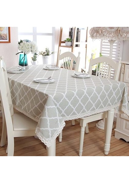 Pamuk Keten Masa Örtüsü Basit Dantel Masa Örtüsü Dikdörtgen Sehpa Kapak Yemek Masası Masa Örtüsü Mantel Mesa | Masa Örtüleri (140X140 Cm) (Yurt Dışından)