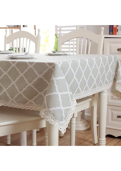 Pamuk Keten Masa Örtüsü Basit Dantel Masa Örtüsü Dikdörtgen Sehpa Kapak Yemek Masası Masa Örtüsü Mantel Mesa | Masa Örtüleri (140X140 Cm) (Yurt Dışından)