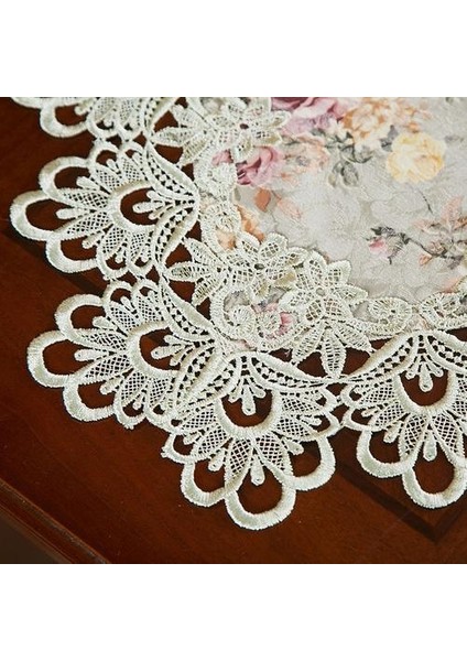 40 cm Avrupa Masa Koşucu Amerikan Pist Masada Kapak Bezi Pastoral Düğün Dekorasyon Bez Dantel Şerit Doily Camino De Mesa | Masa Koşucuları (Milky) (Yurt Dışından)