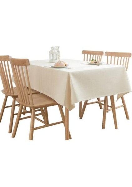 180 cm Katı Keten Masa Örtüsü Dekoratif Ev Mutfak Masa Örtüsü Parti Ziyafet Düğün Için Nordic Masa Örtüsü Toalha De Mesa Manteles | Masa Örtüleri (Milky) (Yurt Dışından)