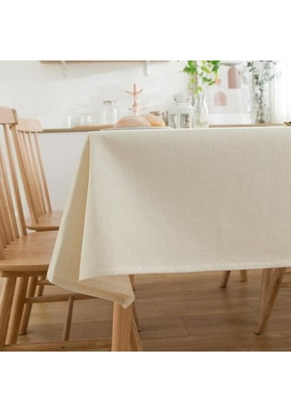 180 cm Katı Keten Masa Örtüsü Dekoratif Ev Mutfak Masa Örtüsü Parti Ziyafet Düğün Için Nordic Masa Örtüsü Toalha De Mesa Manteles | Masa Örtüleri (Milky) (Yurt Dışından)