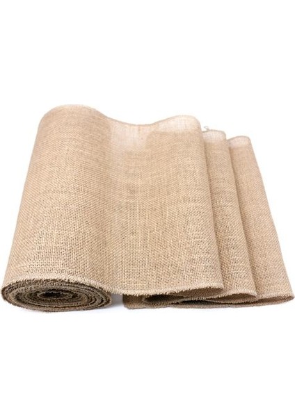 1 Adet 30 cm * 10 M Rustik Ülke Düğün Parti Süslemeleri Masa Koşucu Çuval Için Doğal Jüt Keten Masa Dekor Ev Masa Örtüsü | Masa Koşucuları (Haki) (Yurt Dışından)