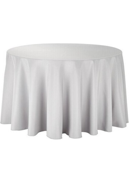 1 Adet Yuvarlak Masa Örtüsü Beyaz Düğün Etkinlikleri Için Ziyafet Otel Polyester Düz Masa Örtüsü Yemek Dekorasyon | Masa Örtüleri (280 * 280CM) (Yurt Dışından)