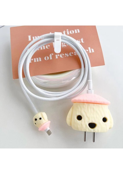 Iphone / iPad 18W / 20W Şarj Cihazı Koruma Sevimli Karikatür Koruyucu Tutucu Telefon Kablosu Aksesuarları Için Kablo Koruyucusu Set (Yurt Dışından)