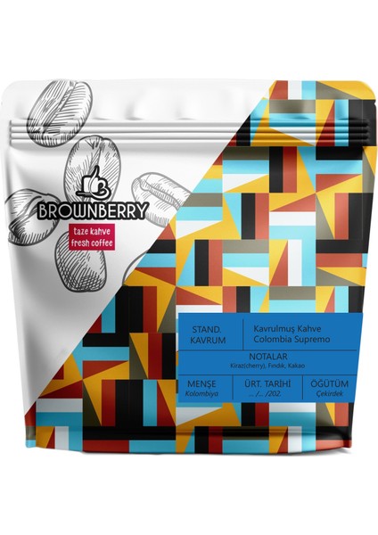 Colombia Supremo Kahve Kavrulmuş 1kg fiyatları
