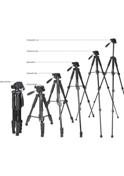 T11 Kamera Youtuber Dslr Canon Nikon Sony Tripod 140CM 5kg Kapasite