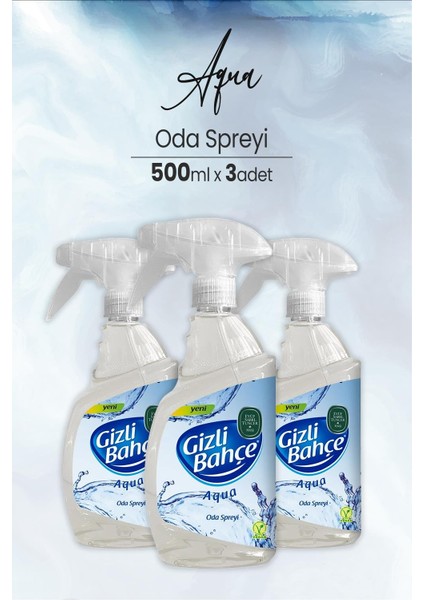 Yeni Nesil Oda Spreyi Aqua 500 ml x 3 Adet