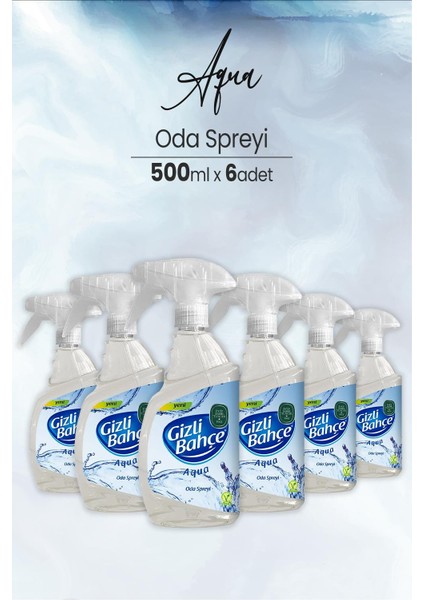 Eyüp Sabri Tuncer Yeni Nesil Oda Spreyi Aqua 500 ml x 6 Adet