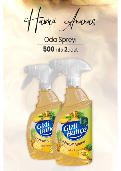 Yeni Nesil Oda Spreyi Hawaii Ananas 500 ml x 2 Adet