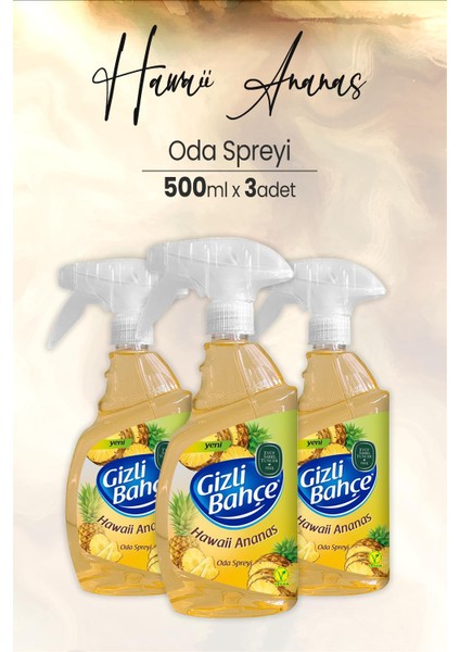 Yeni Nesil Oda Spreyi Hawaii Ananas 500 ml x 3 Adet