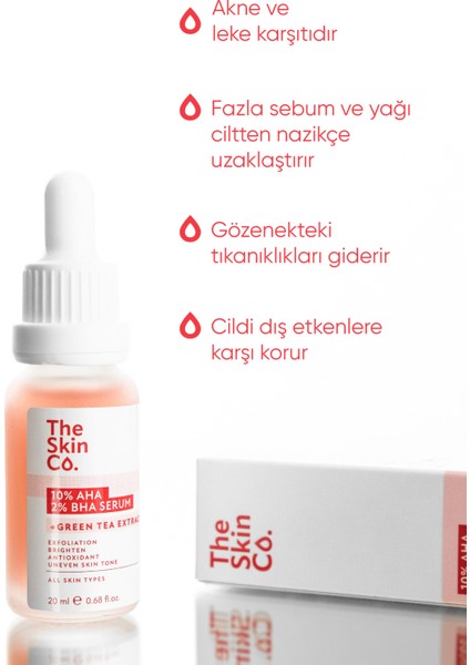 The Skin Co. %10 Aha %2 Bha Cilt Tonu Eşitleyici & Peeling Serum 20 ml