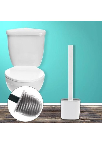 Silikon Tuvalet Fırçası Kauçuk Kafa Tutucu Yaratıcı Temizleme Fırçası ile Taban Ayakta Banyo Temizleme Seti | Tuvalet Fırçası Tutucular (Yurt Dışından)