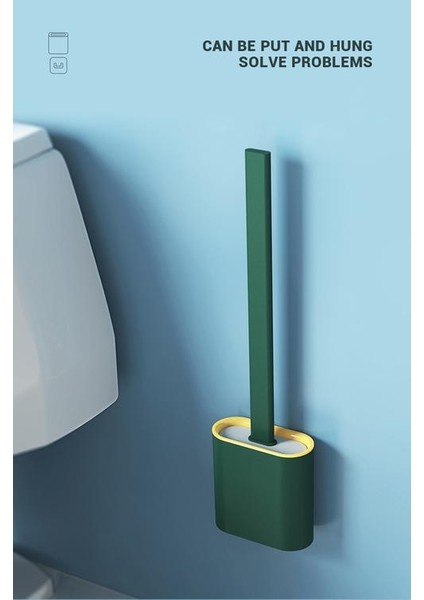 Silikon Tuvalet Fırçası Baz Kauçuk Kafa Tutucu Duvara Monte Temizleme Fırçası Aracı Banyo Wc Aksesuarlar Aksesuar Seti | Tuvalet Fırçası Tutucular (Yurt Dışından)