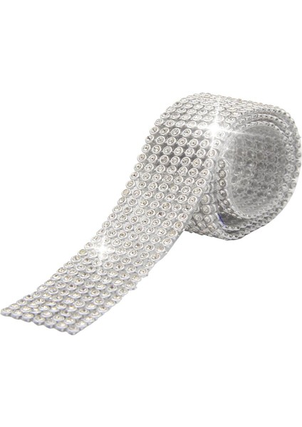 Taşlı Süsleme Bantları Beyaz En:25mm Boy:45cm