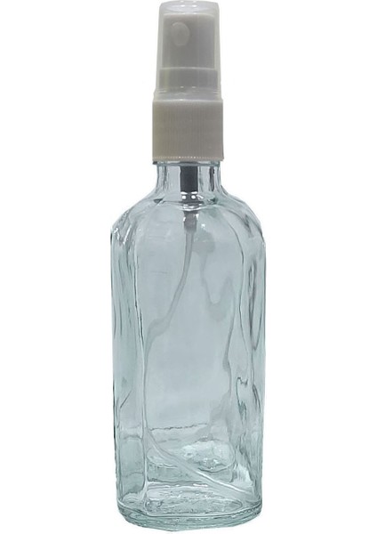 100 Adet 100 Ml Beyaz Renk Sprey Kapaklı Boş Parfüm Cam Şişe