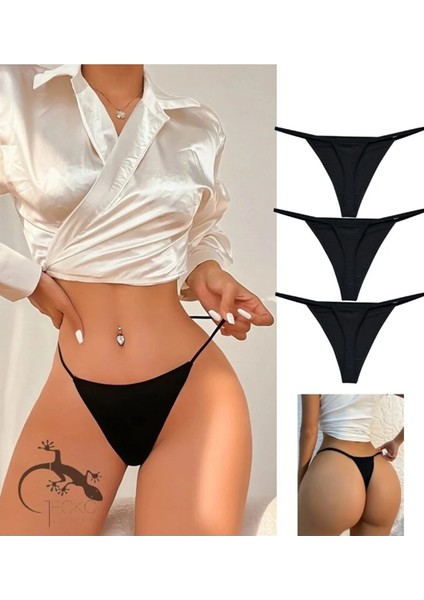 Gecko Collection Geckoip Lastikli Fantazi Kadın Tanga 3'lü