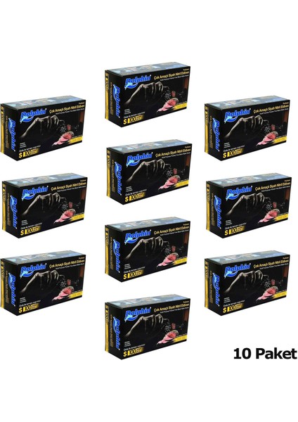 Tek Kullanımlık Lateks Siyah Pudrasız Nitril Muayne Eldiveni Small Boy - 100'Lü 10 Paket fiyatları