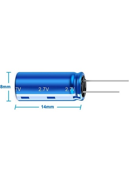 Roba 1f 2.7V Süpercap 8X14MM Dıp Süper Kapasitör Enerji Depolama Güneş Rüzgar Akü Batarya