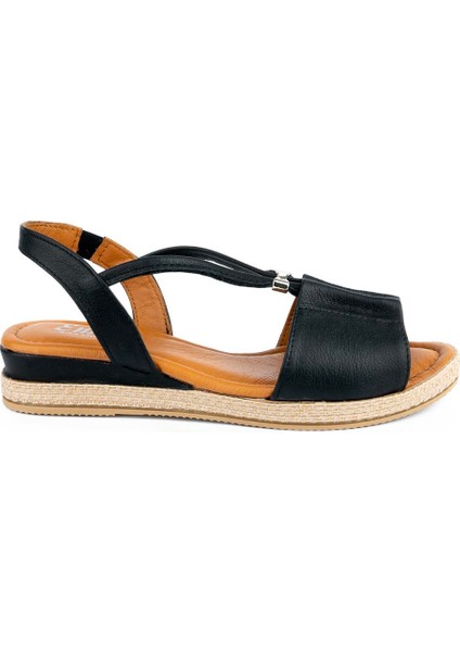 1276 Modern Rahat Yumuşak Taban Hafif Deri Sandalet Siyah fiyatları