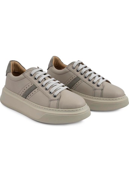 6101 Kalın Taban Ortopedik Komple Deri Spor Ayakkabı Gri fiyatları
