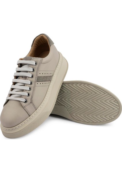 6101 Kalın Taban Ortopedik Komple Deri Spor Ayakkabı Gri modelleri