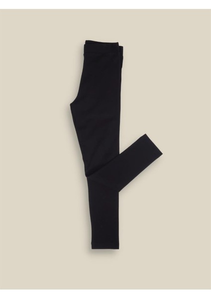 Penye Pamuklu Çocuk Tayt Siyah