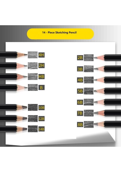 14 Adet Boyama Kalem Seti - Siyah (Yurt Dışından)