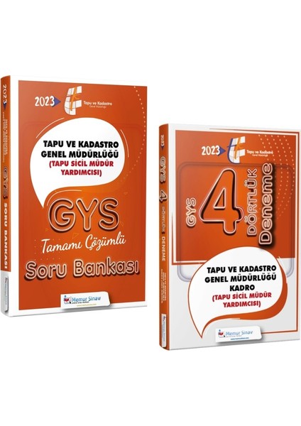 2023 Tapu Sicil Müdür Yardımcısı Gys 2'li Set 4'lü Deneme - Soru Bankası