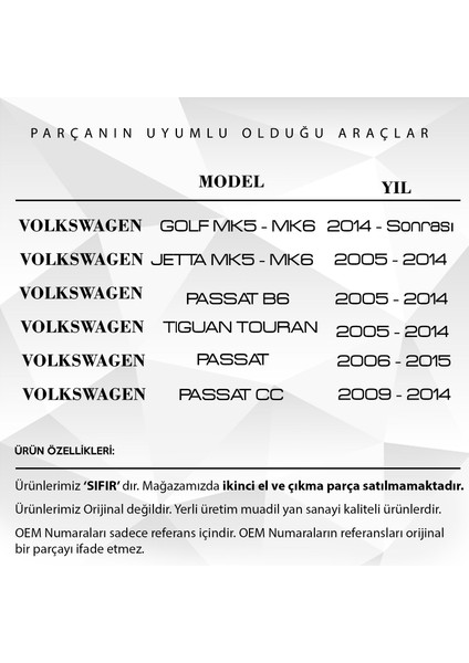Volkswagen Passat 2005-2014 Için Cam Açma Düğme Kapağı