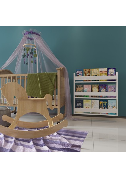 Zeo Wood Design Montessori Mdflam Çocuk Odası Kitaplığı