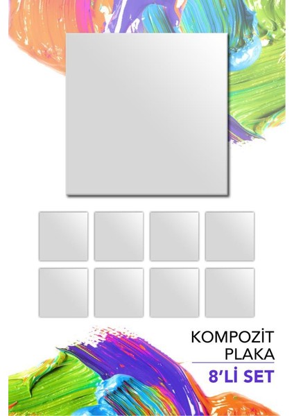 20X20 cm Pres Kompozit Plaka 8'li Paket