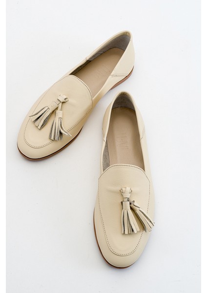 F04 Ekru Bej Cilt Hakiki Deri Ayakkabı fırsatları