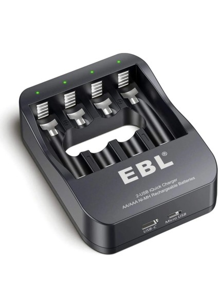 USB Akıllı Hızlı Şarj Cihazı 4'lü Ni-Mh Aa Aaa (Şarjlı Piller Için Uygundur!)