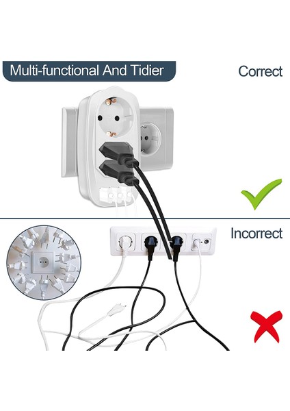 Genişletilmiş Çift Soket Adaptörü Akıllı 7 1 USB Şarj Cihazı Akım Koruması Soket (Yurt Dışından)