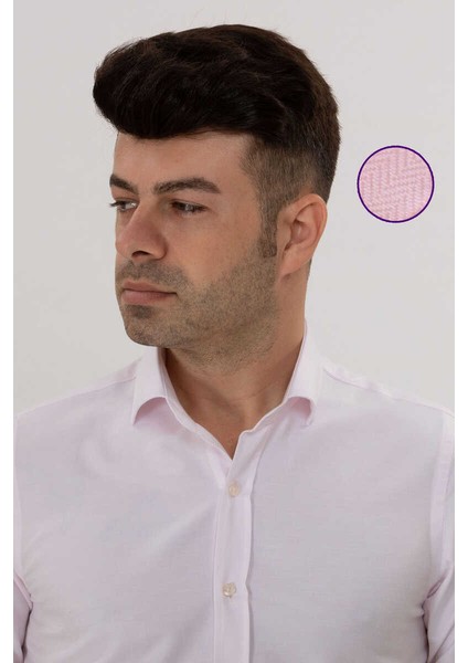 Slımfıt Gömlek Pembe